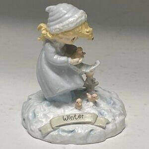 VERY RARE Vintage 1991 Enesco Precious Moments Winter Song Mini Figurine